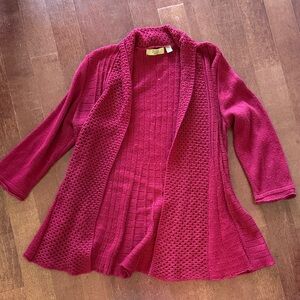 Valerie Stevens Deep Red Knit Cardigan